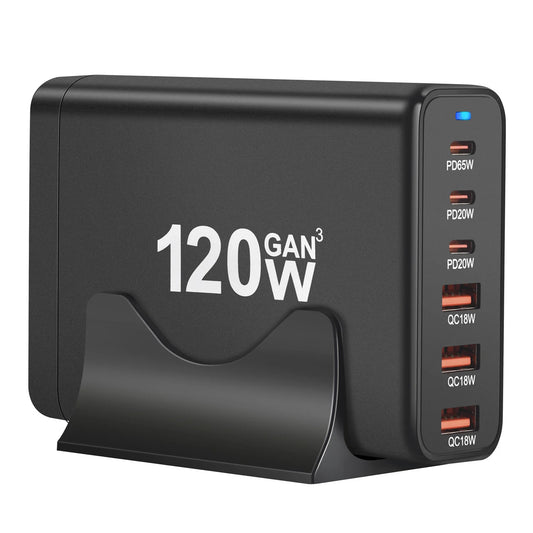 200W Gan Charger 6 Ports USB Type C PD Charger Quick Charge 3.0 USB Type C Quick Charger Mobile Phone USB Charger